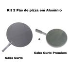 Kit Pá De Pizza Cabo Curto + Pá Cabo Curto Premium Alumínio