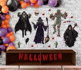 Painel Halloween 40x27 cm - Bruxa e Vassoura - NaMega Festas