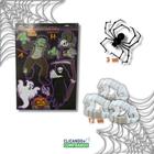 Kit Painel Assutador Festa Halloween Com Dentadura e Viúva Negra