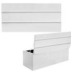 Kit Painel Cabeceira Estofada e Calçadeira Baú Recamier Argent 140cm Casal Padrão Sintético Branco - Ahz Móveis