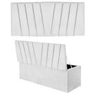 Kit Painel Cabeceira Estofada e Calçadeira Baú Recamier Bélgica 140cm Casal Padrão Sintético Branco - Ahazzo Móveis