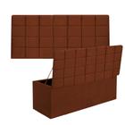 Kit Painel Cabeceira Estofada e Calçadeira Baú Recamier Clara 100cm Solteiro Suede Terracota - Ahazzo Móveis