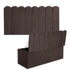 Kit Painel Cabeceira Estofada e Calçadeira Baú Recamier Dallas 195cm King Size Suede Marrom - Ahz Móveis