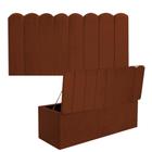 Kit Painel Cabeceira Estofada e Calçadeira Baú Recamier Dallas 195cm King Size Suede Terracota - Ahazzo Móveis