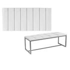 Kit Painel Carla e Calçadeira Industrial 140cm Casal Box Ferro Cinza material sintético Branco - Ahz Móveis