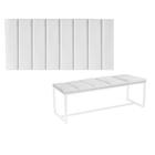 Kit Painel Carla e Calçadeira Industrial 160cm Queen Size Box Ferro Branco Sintético Branco - Ahazzo Móveis