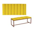 Kit Painel Carla e Calçadeira Industrial 90cm Solteiro Box Ferro Bronze material sintético Amarelo - Ahz Móveis