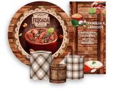 Kit Painel De Festa + Trio Capa Cilindro + Faixa Veste Fácil - Feijoada Brasileira 002