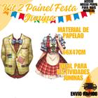 Kit Painel Vestido Caipira + Paleto Caipira Festa Junina Decoraçao - crgfestas