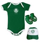 Kit Palmeiras Bebê Body, Pantufa e Boné Torcida Baby