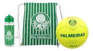 Kit Palmeiras Bola de Futebol C/ Garrafa 450ml E Mochila Tipo Saco Verdão Licenciado E Oficial