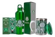 Kit Palmeiras Caneca Térmica + Garrafa + Cortador+ Chaveiro