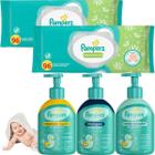 Kit Pampers Shampoo Condi Glicerina Lenço Umedecidos Toalhas