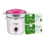 Kit panela aquecedora matic junior rosa 400g com refil e 2kg cera quente hortelã