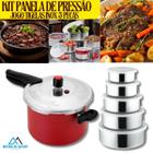 Kit Panela de Pressão 4,5L Fechamento Externo e Conjunto de Tigelas Inox 5 Peças com Tampa de Silicone - Alegrete