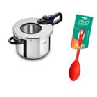 Kit Panela de Pressão Inox 6L Com Visor Profissional MTA + Colher em Nylon