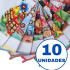 kit Panos de prato Grande estampado com viés para cozinha