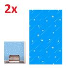 Kit papeis de parede ceu azul estrelado decorativo 2 unidades para quarto infantil