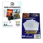 Kit Papel Linho A4 Branco Mais Papel Fotográfico