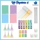 Kit Papelaria 4 Tons Pasteis Tom Pastel Arco Iris Lapis +