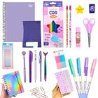 Kit Papelaria Combo Master Tons De Lilas Presente