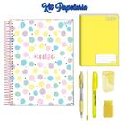 Kit Papelaria Tons de Amarelo Cor Amarelo Escolar Neon Pastel - sakura