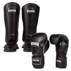 Kit Par de Caneleiras + Par Luvas De Boxe Muay Thai Kickboxing New Classic 16oz Maximum Black - Maximum Boxing