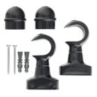 Kit Par De Suporte Para Varão De Cortina 19Mm Preto