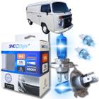 Kit par lâmpadas super branca conector h4 8500k shocklight + par leds pingo conector t10 universal