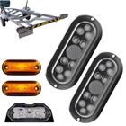 Kit Par Lanterna Prova D' Água Cristal Led Carretinha Reboque JetSky com Delimitadora e Placa.