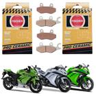 Kit Par Pastilha Traseira Dianteira Pro Ceramic Fischer Kawasaki Ninja 250 300 R 2009 À 2024