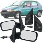 Kit Par Retrovisor Lateral Fiat Palio Weekend Siena 96 97 98 99 2000 de 4 Portas com Acabamentos Interno e Controle de Regulagem