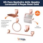 Kit Para Banheiro Attic Quadra Lorenzetti 5 Peças Rose Gold