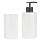 Kit Para Banheiro Lavabo de Porcelana Redondo Clean