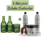 Kit para cabelos cacheados maycrene óleo de coco e abacate combo 2 kits