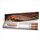 Kit Para Churrasco 5 Peças No Conjunto Madefer Inox