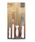 Kit Para Churrasco Com 04 Peças Faca, Garfo E Amolador Wincy