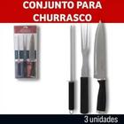 Kit Para Churrasco Couper Faca Garfo E Chaira