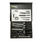 Kit Para Churrasco Facas Titanium 8 Pçs Premium Gourmet Inox