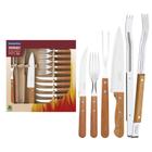 Kit para Churrasco Tramontina em Aço Inox com Cabo de Madeira Natural 15 Peças