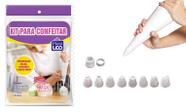 Kit para Confeitar Decorar Bolo Cupcakes com 11 Peças Saco para Confeitar + 8 Bicos de Plástico