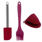 Kit para Cozinhar Pincel + Luva + Rapa-Tudo de Silicone - Tuut