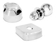 Kit Para Engate Reboque Bola 50mm Capa 86mm Aço Inox Tomada Cromada