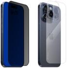 Kit Para IPhone 15 Pro Película Privacidade 9D Fosca + Película Traseira 9D + Película da câmera 3D