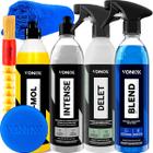 Kit Para Lavar e Encerar o Carro Shampoo V-mol Revitalizador Intense Limpador Delet Blend Spray Cera Automotiva Vonixx