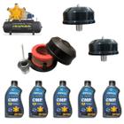 Kit Para Manutenção Preventiva Compressor de Ar a Pistão Schulz Pressure Chiaperini Wayne Motomil W700 W800 W900 C/ 5 unidades de Oleo 1L Chiaperini A