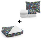 Kit Para Meninos Edredom e Lençol 3 Peças Mini Cama Moderno