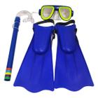 Kit Para Mergulho Completo Infantil Com Máscara Snorkel Pé De Pato Tamanho Regulável 28/34 Natação Lazer Piscina