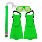 Kit Para Mergulho Completo Infantil Com Máscara Snorkel Pé De Pato Tamanho Regulável 28/34 Natação Lazer Piscina - DM Splash