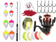 Kit Para Pesca 1 Vara Para Molinete 1,20m + 1 Molinetes + Acessórios (Ref. 60)